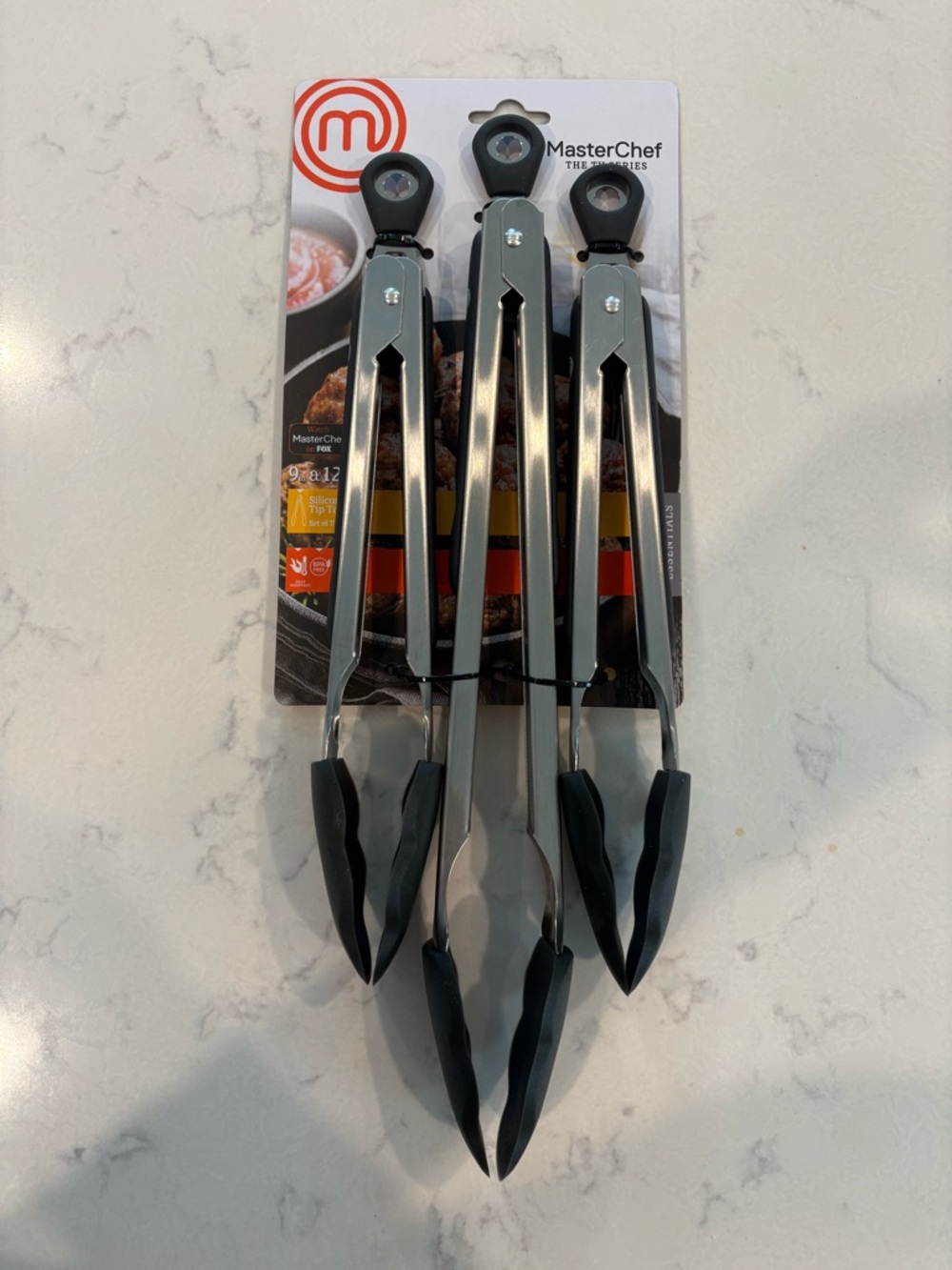 Master Chef Silicone Tip Tongs 3 Pack